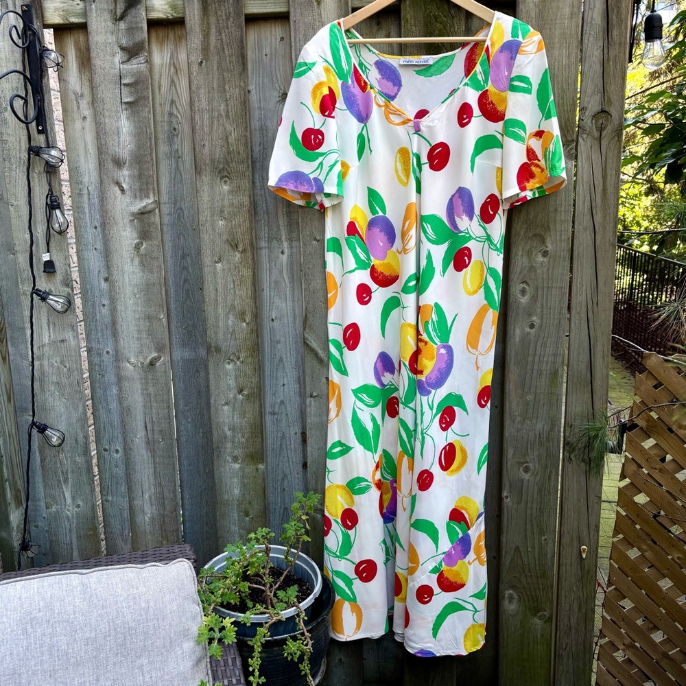 Colorful Fruit Print Maxi Dress - Picture 7 of 8